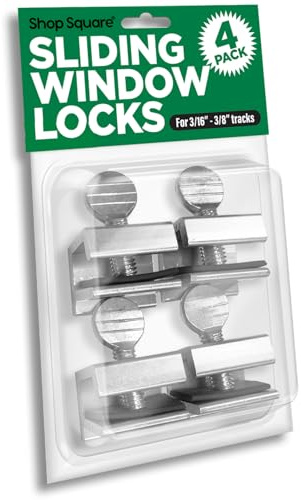 Window Locks, 4 Pack for Vertical and Horizontal Windows, Adjustable Aluminum Stoppers, Window Security, No-Drill Install, Requires 28-36mm Clearance