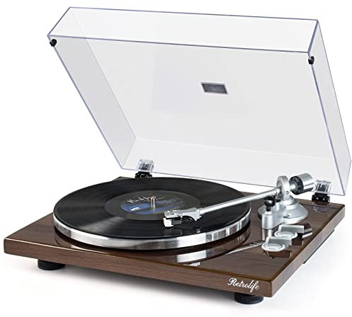 Vinyl Plattenspieler Bluetooth Schallplattenspieler Riemenantrieb Eingebauter Phono-Vorverstärker 2 Geschwindigkeiten 33 u. 45 U/min Einstellbare Gegengewicht Magnetic Cartridge -Aufnahme über PC