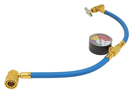 Homoyoyo Manguera de Carga de Refrigerante de Aire Acondicionado R134a con Manómetro para Automóvil (Rosca 1/2 para América Y Europa)