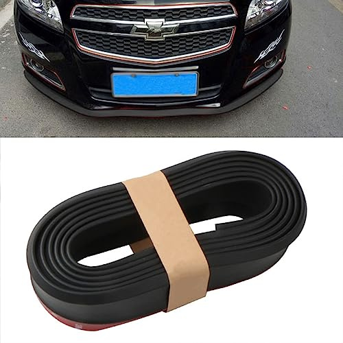 Auto Frontstoßstangenschutz selbstklebend Auto Splitter Körper Spoilerrock Gummi Stoßstangen Lippenverkleidung Spoiler 2,5 Meter(Pures Schwarz)