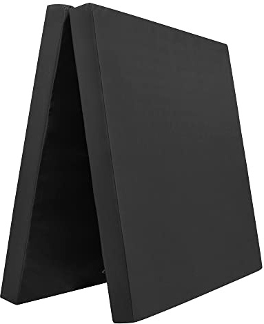 Grevinga Klappbare Turnmatte RG 35 – 200 x 100 x 6 cm - SCHWARZ - Made in Germany - Faltbare Gymnastikmatte für Fitness, Sport und Gymnastik, Rutschfest und Platzsparend, Weichbodenmatte