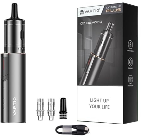Vaptio Cosmo2 PLUS Kit de inicio con atomizador de 2,0 ML Kit de vaporizador de cigarrillo electrónico Cosmo No E Liquid No Nicotine