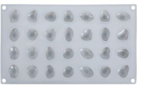 NUOBESTY Silicone Pebble Mold 11.8X6.9 Inches for Chocolate Candy Baking and Small Stone Shape Making
