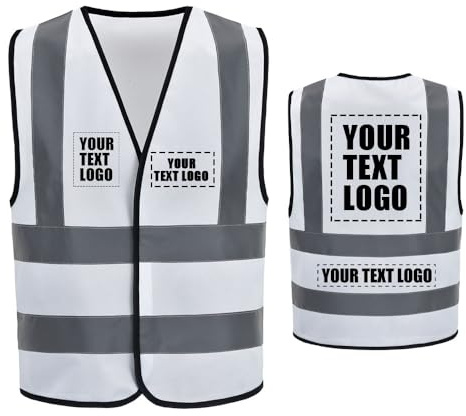 AYKRM Weiße Hi-Vis-Weste Damen XL Reflektierende Weste Hohe Sichtbarkeit hi viz vis Executive-Weste