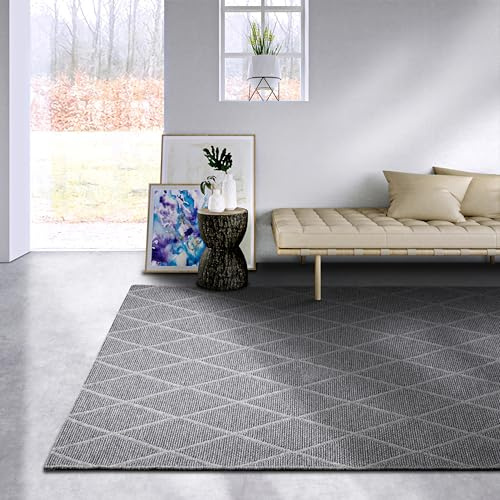 Villeroy & Boch Wollteppich Maria - Natur Wohnzimmerteppich - Schurwolle & Natürlich - Boho Skandi Teppich Wolle für Wohnzimmer, Schlafzimmer, Esszimmer, Flur –Natur Grau Braun, 200x290cm