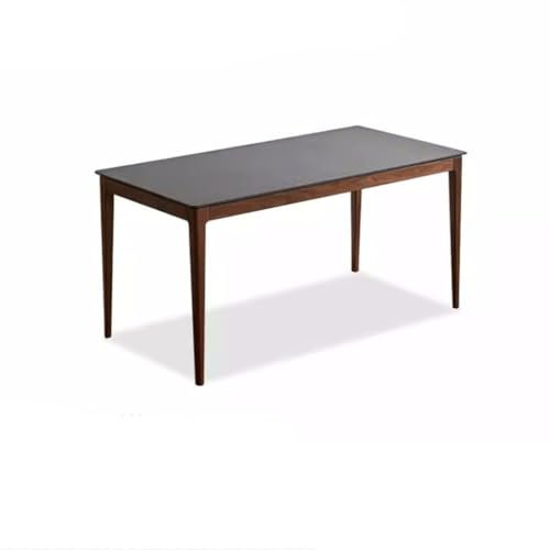 Esstisch Esstisch aus massivem Holzschiefer, rechteckiger Tisch, kleiner Esstisch für Wohnungen, Wohnzimmertisch, Partytisch, Küchentisch (Größe: S: 140 x 75 x 74,2 cm)