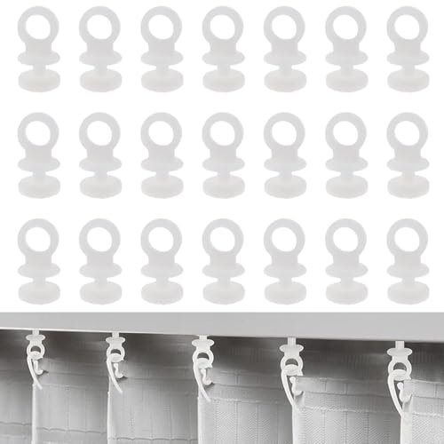 White Plastic Curtain Track Gliders - Rollers for Window, Door & Shower Curtains