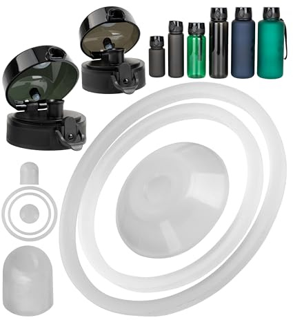 Ersatz Dichtringe Komplett Set, 2 Sets, kompatibel mit 720°DGREE uberBottle, Super Sparrow, uvm., für kleine bis XXL Trinkflaschen, Silikondichtungen für Wasserflasche Schraubverschluss und Kappe