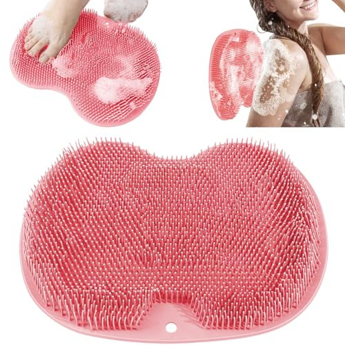 Spazzola per Massaggio da Bagno in Silicone, Scrubber Piedi e Schiena, Tappetino Massaggiante Pulizia per Esfoliare, Circolazione Sanguigna