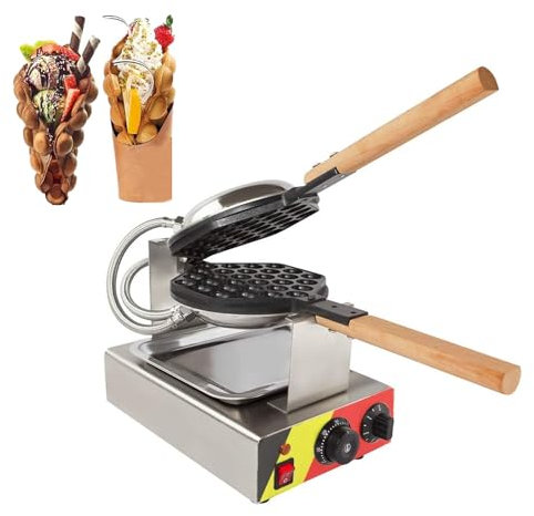 YXFAZPP Bubble Waffle Maker, Electric Non stick Hong Kong Egg Waffler Iron Griddle with Ready Indicator Light, Bubble Waffle Machine, Ready in under 5 Minutes