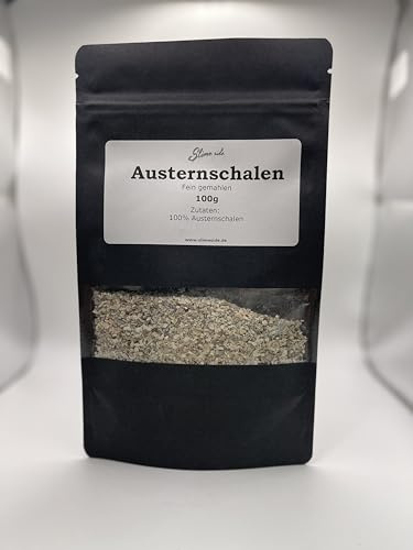 Austernschalen fein gemahlen 100g | Kalzium | Achatschneckenfutter, Schnecken, Schildkröten, Vögel, Reptilien, Hunde, | Terrarium | Dekoration