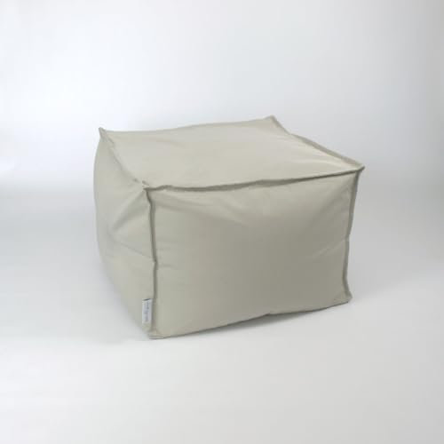 ho.li design Outdoor Pouf, Sitzkissen, Hocker, Ottomane, quadratisch (Grau, 60x60x40)