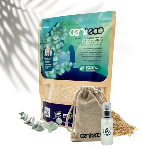 Ambientador duradero, Óptimo para armarios y baños, Sin químicos, Absorbe Olores – 100% Ecológicos (Eucalipto)
