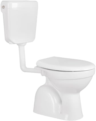 Belvit Dusch WC mit Bidet Funktion – Standtoilette | Sanitärkeramik mit Taharet, Hygienedusche, Senkrechter Abgang, Spülkasten und Softclose WC-Deckel