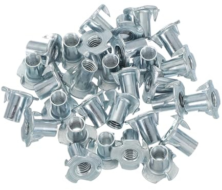 PATIKIL Dadi A T M8 30 Pezzi Zincati Acciaio 4 Artigli Dado A T Cieco 16 Mm Lunghezza Inserti Filettati A 4 Artigli Ferramenta Per Mobili In Legno Armadietti Prese Arrampicata