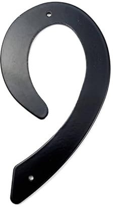 LSHIJI Numero Civico 1 pz 4 101mm Numero civico in Metallo Numero in Lega di Alluminio Nero e Lettera Numero Porta Cassetta Postale Indirizzo Cartello Numero civico Esterno #0-9 Numeri Civici(9)