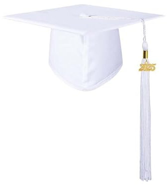 MOVAWAKY Graduation Hats for Adults,2025 Academic Mortar Board Hat Charm Black Student with Adjustable Cap and Tassel Props High School University College Party Supplies