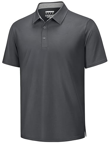 TACVASEN Herren Poloshirt Kurzarm Atmungsaktives Baumwolle Polo Shirt Knopfleiste Sommer Golf T-Shirt Freizeit Polohemd