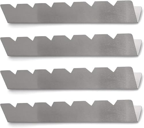 Wzzy Gurden Juego de 4 brochetas de acero inoxidable con 6 muescas, compatible con madera, bambú, metal redondo, pinchos planos para barbacoa, accesorios para barbacoa