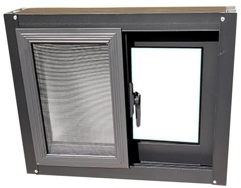 Kellerfenster 100x50 Anthrazit Aluminium Windows mit Bildschirmfenster Kleines Schiebefenster mit Gehärtetes Glass für Badezimmer Küche Garage Hühnerställe(WxH 20x12in/50x30cm)