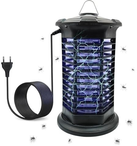 LED ATOMANT Lampada antizanzare 3W, luce UVA, copertura di 16m², Sicura per bambini, Appendibile, con vassoio estraibile, Elimina gli insetti all’interno e all’esterno