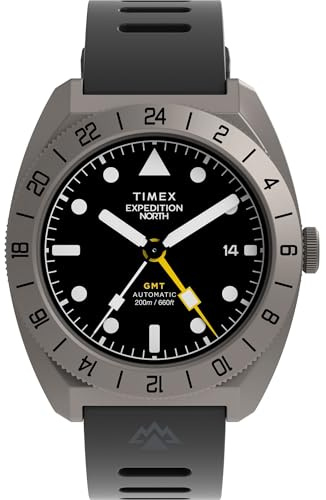 Timex Expedition Pioneer Montre pour homme 41 mm – Bracelet noir, cadran noir, boîtier en titane