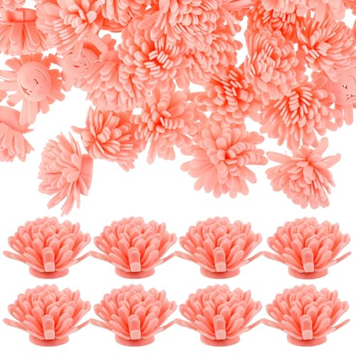 Toyvian 100pcs Small Flower Essential Oil Diffuser Accessories 5cm Faux Chrysanthemum Aromatherapy Passive Reed Diffusers for Home Bathroom Office Desk Decoration