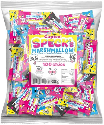 Capico Specks - gezuckerte Marshmellows, Wurfmaterial für Karneval und Fasching 100 Stück (300g) einzeln verpackt