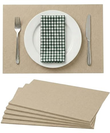 G.schmückt Platzsets Filz abwaschbar, Filztischunterlagen hitzebeständig, Moderne Platzdeckchen 45x30cm, Tischset Tischdeko Esstisch (Beige, 6-teilig)