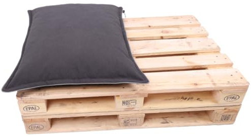TexDeko® Cord halbes Palettenkissen 60x80x18 cm Anthrazit | Weicher Cordstoff, wasserabweisend, UV-beständig, waschbarer Bezug, Indoor & Outdoor Palettenpolster, 320 g/m² Stoffgewicht