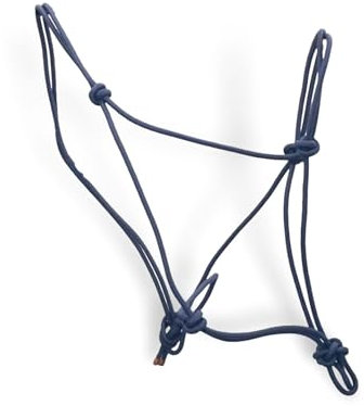 Knotenhalfter für Bodenarbeit mit Pferden - Halfter für Pferde optimal für Freiarbeit, Gymnastizieren & Handarbeit (Kaltblut, Dunkelblau)
