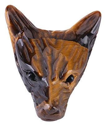 1 STÜCKE Tigerauge Anhänger, Wolf Kopf geformt Anhänger Natürliche Tiger Auge Stein Charme Kleine Schmuck 4 cm