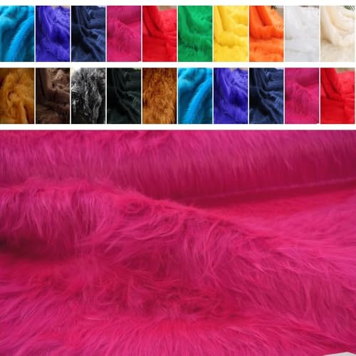 Fabrics-City pink kunstfell teddy langhaar Fellstoff, kuschelfell, plüschstoff, zottelfell für nähen, basteln, dekoration, kinder, tierkostüme, möbel, stoff zum kleben, 2630