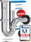 FEINER® Universal Siphon Basin Chrome 1 1/4 Inch Complete Set Everything Included Immersion Pipe 2-12 cm Height Adjustable + Free Seals, Sink Drain Fitting, Installation Video