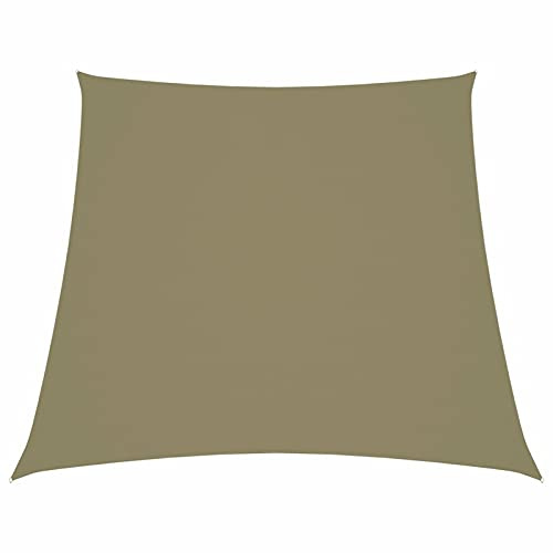 Mogou Sun sail, privacy screen, balcony, sun protection, sun protection awning, rain protection balcony, side awning, privacy screen for patio, Oxford fabric, trapezoidal shape, 3/4 x 2 m, beige