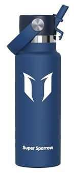 Sparrow Trinkflasche Kinder 350ml Edelstahl Thermosflasche mit Strohhalm