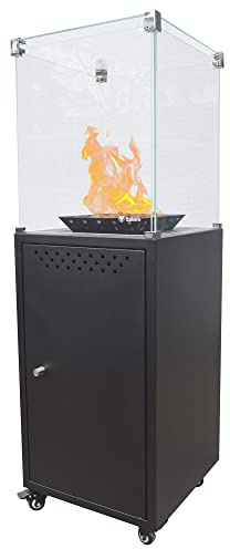 Stufa da Esterno a Gas GPL Effetto Camino 131,6x43,4x43,4 cm 7,3 kW in Acciaio Italkero Etna Nera