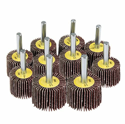 10 Stück Fächerschleifer set, Schleifköpfe Fächerschleifer für Bohrmaschine Akkuschrauber, 30mm Durchmesser Polierscheibe Schleifen Schleifpapier mit 6mm Schaft