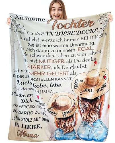 Sagreeny Kuscheldecke für Brief an Meine Tochter, Positive Ermutigung von Mutter zu Tochter, Super weiche Flanelldecke Sofa Decke,Geburtstag Weihnachten Graduierung Geschenk