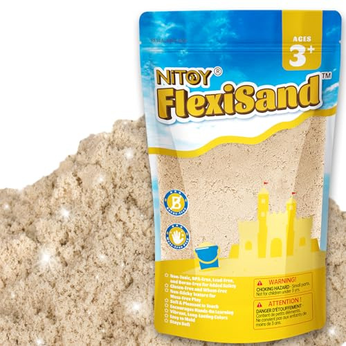 NiToy 1kg Magic Sand für Kinder, Nachfüllpackung für sensorisches Sandkastenspielzeug, ideal für kreatives Indoor-Sandspiel (Originalfarbe)