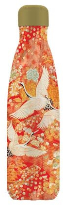 Bouteille isotherme – V&A Design – Grues kimono artistiques japonaises – Bouteille en acier inoxydable de 500 ml