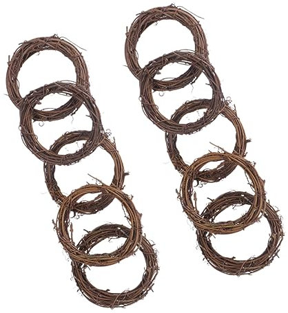 Alipis 10stücke Rattanform Zum Selbermachen Für Heimdekoration Getrockneter Rattanring Für Blumenkranz Und Girlanden Bastelkränze Für DIY-projekte Natürlicher Materialrahmen Für