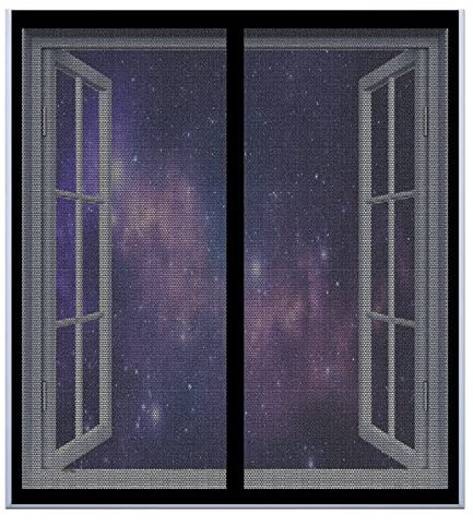 Generico Zanzariera per finestre da Tetto Zanzariera da Tetto 75 x 90 cm Installazione Semplice Finestra con Chiusura Automatica Zanzariera per Tutte Le finestre Fino al Nero