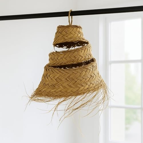 Generico Lustre à Suspension en Paille Artisanale Marocaine: Style Ethnique, Éclairage Naturel et Confortable 3010191210, 2403211001