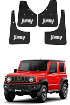 YLOXFW Auto Paraspruzzi Anteriori e Posteriori Guardie Splash Parafango per Suzuki Jimny BJ64 BJ74 2005-2025 Dedicato Flap Parafanghi Protezione Set 4PC,Send 1 Car Wash Towel,Nero,2019~2025