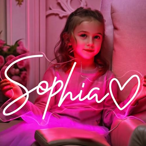 Neon Schild Personalisiert, Dimmable Personalisiert LED Leuchtschilder für Wanddekoration, Benutzerdefinierte Schriftzug Neonschilder Lichtzeichen für Schlafzimmer Hochzeit Geburtstag Party Geschenk