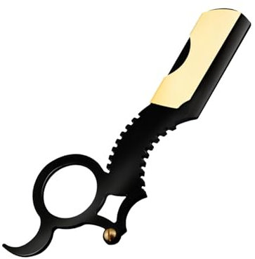 Navaja de afeitar de barbero - Maquinilla de afeitar de barbero profesional de borde recto con anillas,Maquinilla de afeitar de barbero duradera compatible con filo de maquinilla de afeitar