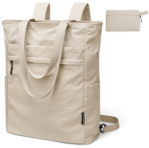 GOLF SUPAGS Borsa Convertibile Pieghevole 2 in 1 Zaini da Viaggio per Donna Uomo Borsa Multifunzione Tote Daypack per Lavoro College Viaggi di Piacere (Albicocca)