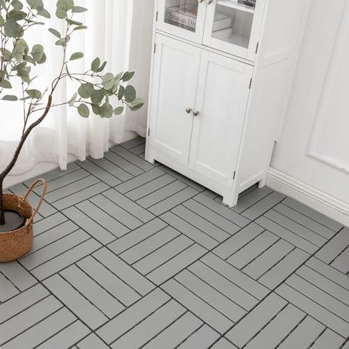 Kanduo Plancher en plastique Carreaux de terrasse emboîtables, faciles à nettoyer, carreaux imperméables, intérieur/extérieur, revêtement de sol de terrasse, paquet de 8 Plastiques résistants à l'eau(