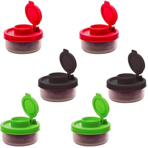 TianChgWei 6Pcs Mini Empty Plastic Seasonings Jar Portable Small Mini Salt Shaker Lightweight Food Spice Storage Container Outdoors Kitchen Travel Spice Set for Home, Camping, Picnics